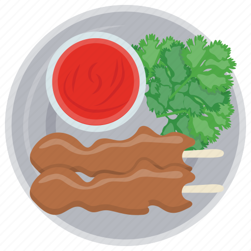 Appetizer dish, bacon skewers, barbecue, red dipping sauce, skewers of glory icon - Download on Iconfinder