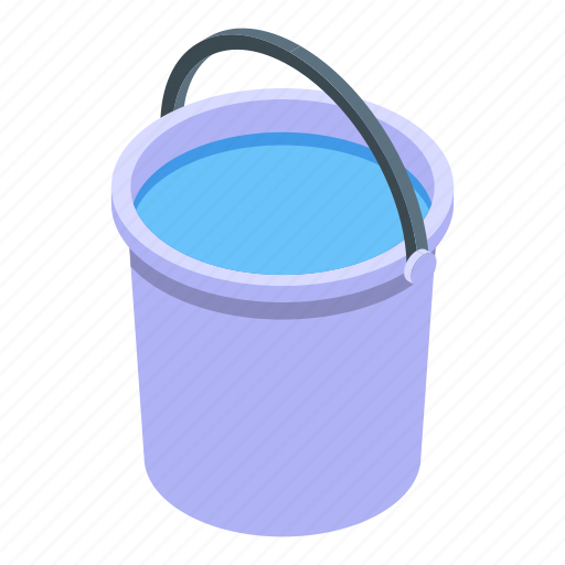 Disinfection, water, bucket, isometric icon - Download on Iconfinder