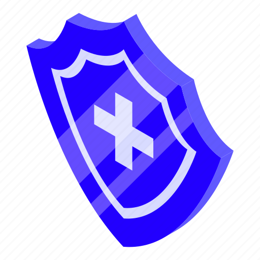 Disinfection, shield, isometric icon - Download on Iconfinder