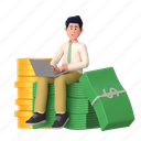financial management, trading, stock, investment, profit, working, finance, business, 3d character 