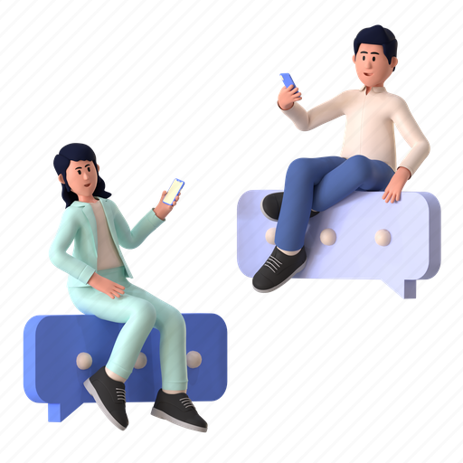 Chatting, chat, message, texting, communication, conversation, networking 3D illustration - Download on Iconfinder