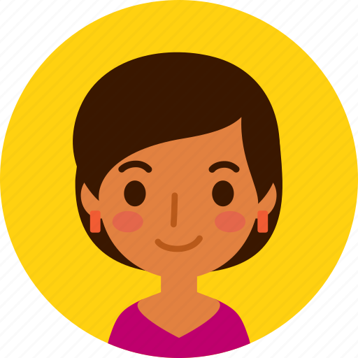 Woman, avatar, female, face, girl, brown skin, short hair icon - Download on Iconfinder