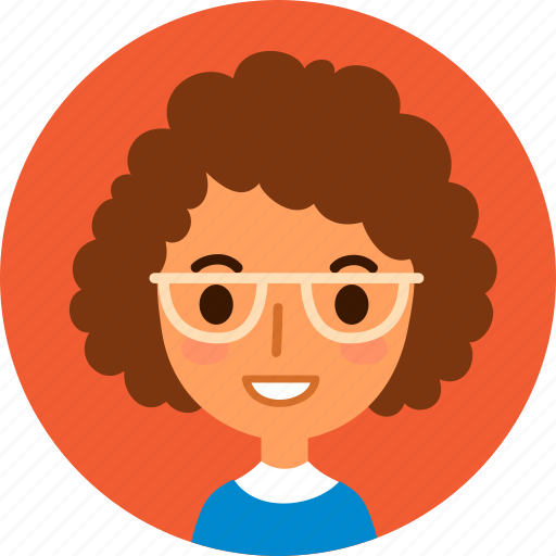 Woman, avatar, female, face, girl, caucasian, curly hair icon - Download on Iconfinder