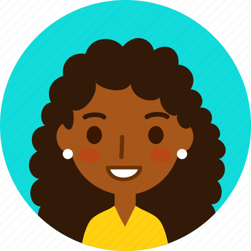 Woman, avatar, female, face, girl, black, curly hair icon - Download on Iconfinder