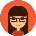 woman, avatar, female, face, girl, asian, glasses