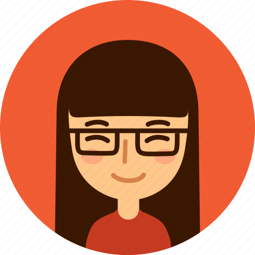 Woman, avatar, female, face, girl, asian, glasses icon - Download on Iconfinder