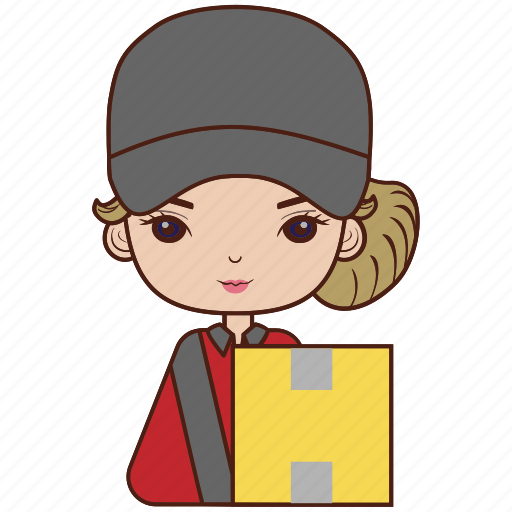 Delivery, woman, shipping, package, diversity, avatar icon - Download on Iconfinder