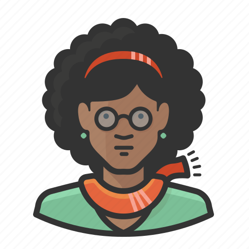 African, african american, afro, glasses, pretty, scarf icon - Download on Iconfinder