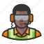 african, flight crew, goggles, headset, reflective 
