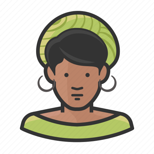 African, earrings, hat, shorthair, woman icon - Download on Iconfinder