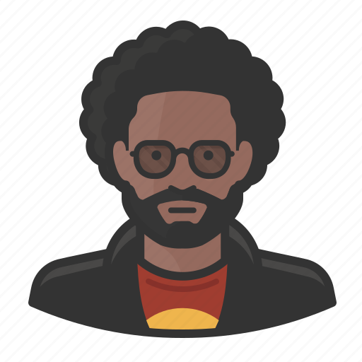 African american, afro, avatar, glasses, male, man icon - Download on Iconfinder