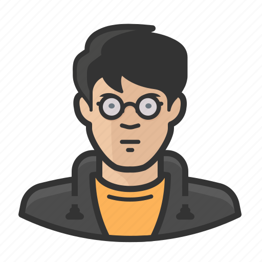 Asian, boy, glasses, hoodie, male, man, young icon - Download on Iconfinder