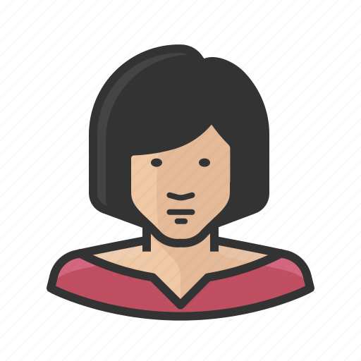 Asian, avatar, female, girl, vneck, woman icon - Download on Iconfinder
