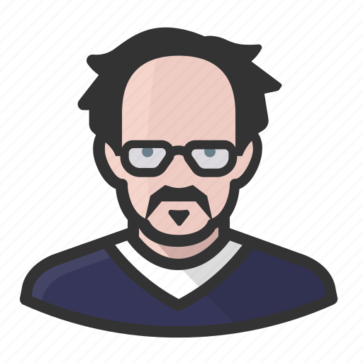 Avatar, bald, disheveled, glasses, male, man, mustache icon - Download on Iconfinder