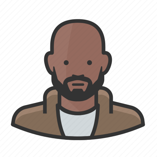 African american, bald, beard, black man icon - Download on Iconfinder