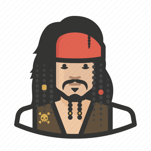 Avatar, captain jack sparrow, jack sparrow, male, man, pirate, pirates of the caribbean icon - Download on Iconfinder