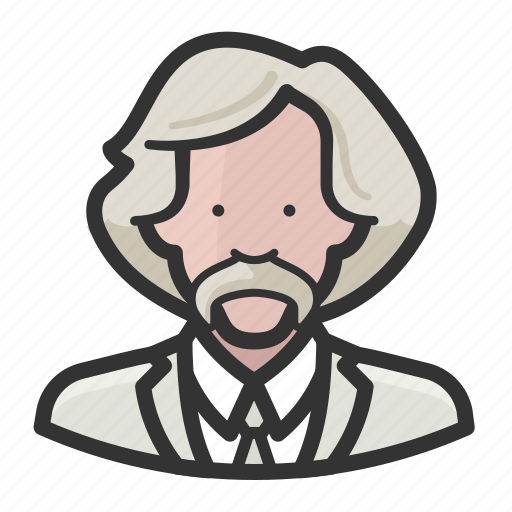 American, author, male, man, mark twain, twain, writer icon - Download on Iconfinder