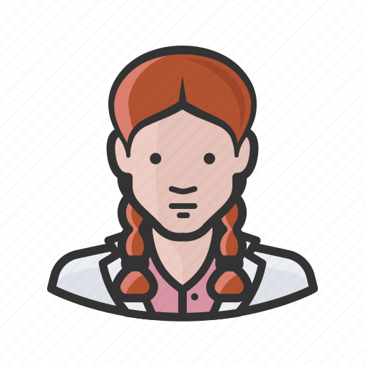 Braids, female, ginger, girl, red hair, woman icon - Download on Iconfinder