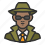 african, avatar, detective, man, glasses, private eye 
