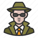avatar, detective, man, glasses, private eye