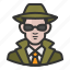 avatar, detective, man, glasses, private eye 