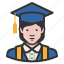 avatar, graduate, woma, education, female, girl, school 