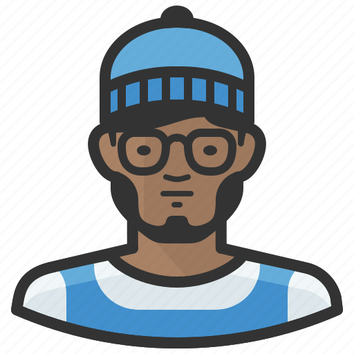 African, beanie, hipster, man, beard, glasses icon - Download on Iconfinder