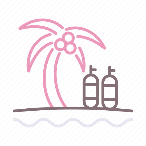 Dive, diving, palms, shore icon - Download on Iconfinder
