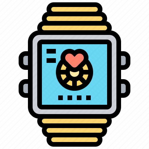 Heart, rate, wristwatch, monitor, healthcare icon - Download on Iconfinder