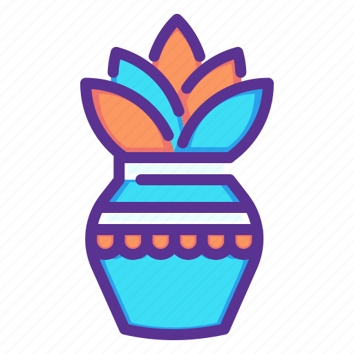 Hindu, holy, kalash, kumbh, leaves, mango, temple icon - Download on Iconfinder