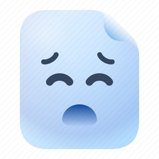 Yawn, cry, emoji, face, document, paper, file icon - Download on Iconfinder
