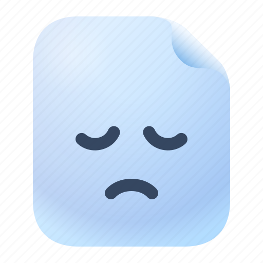 File, document, paper, sleep, emoji, sad icon - Download on Iconfinder