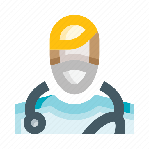 Doctor, face mask, medical, stethoscope, man icon - Download on Iconfinder