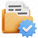 folder, file, document, verified, approved, check, checklist