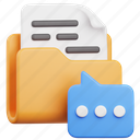 folder, file, document, chat, message, conversation, bubble