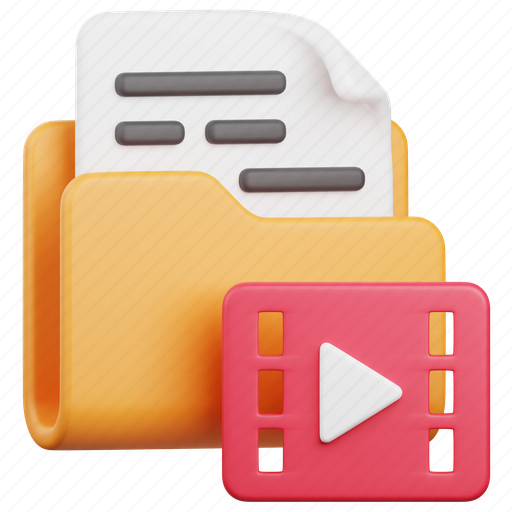 Folder, file, document, video, movie, film, cinema icon - Download on Iconfinder