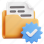 folder, file, document, verified, approved, check, checklist 