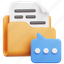 folder, file, document, chat, message, conversation, bubble 