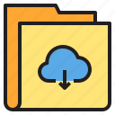 cloud, download, folder, interface