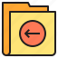 arrow, folder, left, interface 