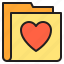 folder, heart, love, interface 