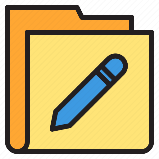 Folder, pencil, write, interface icon - Download on Iconfinder