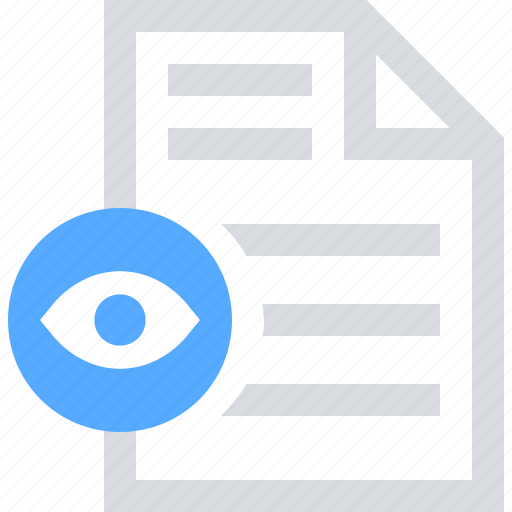 Doc, document, eye, file, view, visible, watch icon - Download on Iconfinder