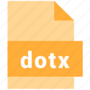 document, dotx, extension, file, format