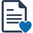 favorite, page, heart, bookmark, document, file, format