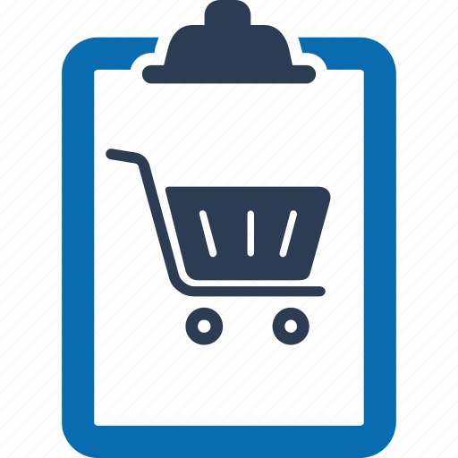 Shopping, list, clipboard, shopping list, cart, ecommerce, trolley icon - Download on Iconfinder