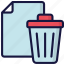 bin, document, documentation, files, note, trash 