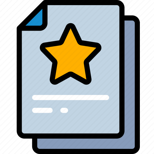 Document, documentation, favourite, files, note, star icon - Download on Iconfinder