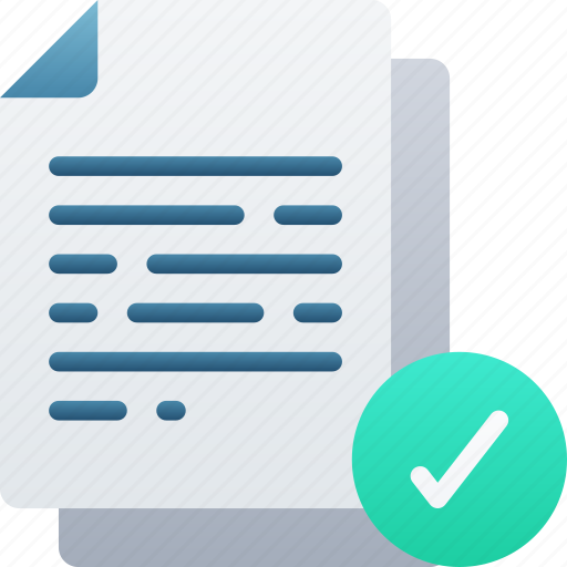 Correct, document, documentation, files, note, tick icon - Download on Iconfinder