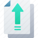 arrow, document, documentation, files, note, upload
